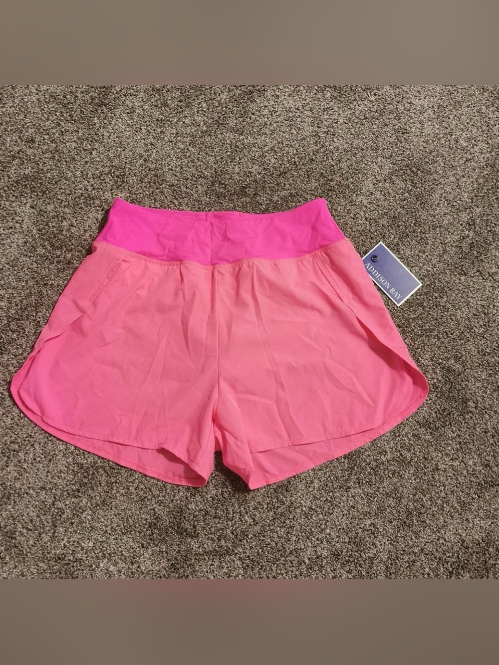NWT Addison Bay Two-Tone Hot Pink Athletic Shorts size Small